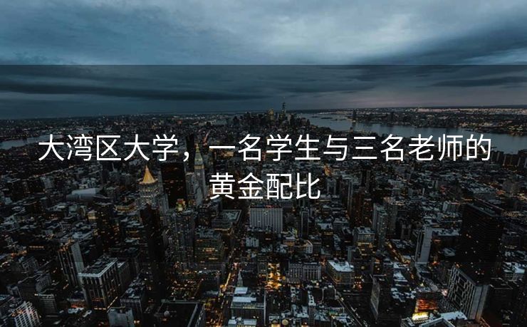 大湾区大学，一名学生与三名老师的黄金配比