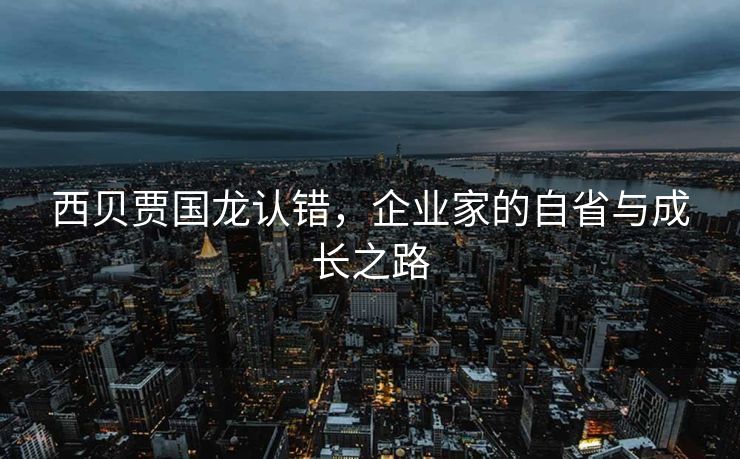 西贝贾国龙认错，企业家的自省与成长之路