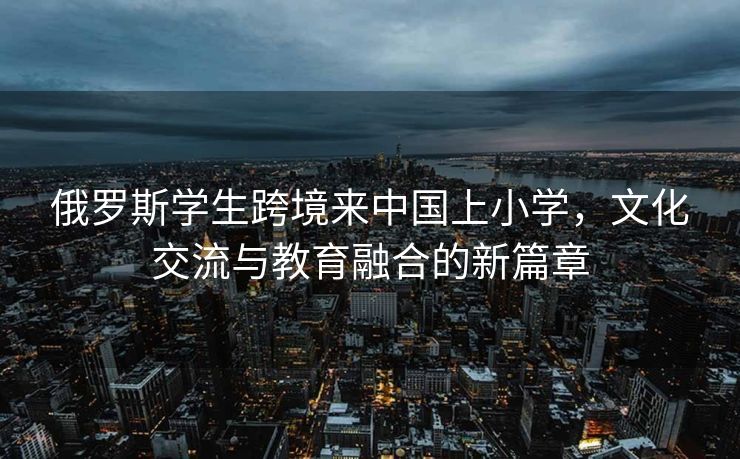 俄罗斯学生跨境来中国上小学，文化交流与教育融合的新篇章