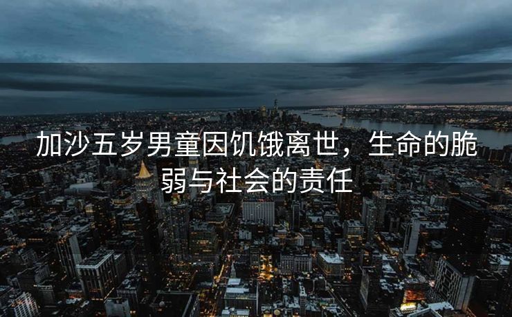 加沙五岁男童因饥饿离世，生命的脆弱与社会的责任