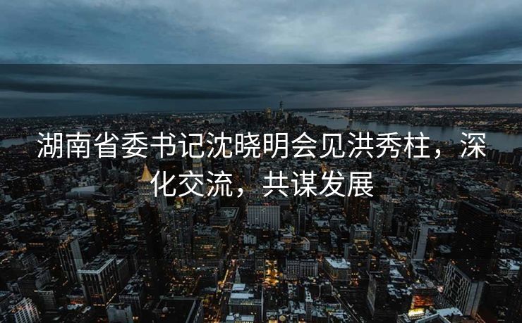 湖南省委书记沈晓明会见洪秀柱，深化交流，共谋发展