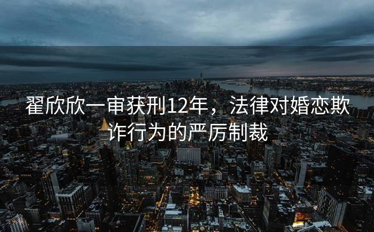 翟欣欣一审获刑12年，法律对婚恋欺诈行为的严厉制裁