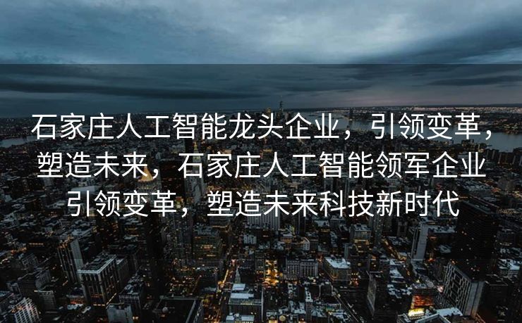石家庄人工智能龙头企业，引领变革，塑造未来，石家庄人工智能领军企业引领变革，塑造未来科技新时代