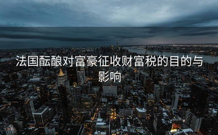 法国酝酿对富豪征收财富税的目的与影响