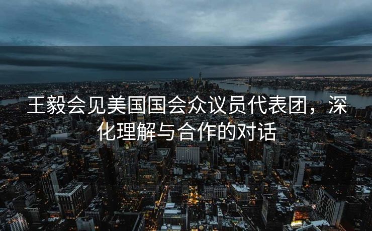 王毅会见美国国会众议员代表团，深化理解与合作的对话