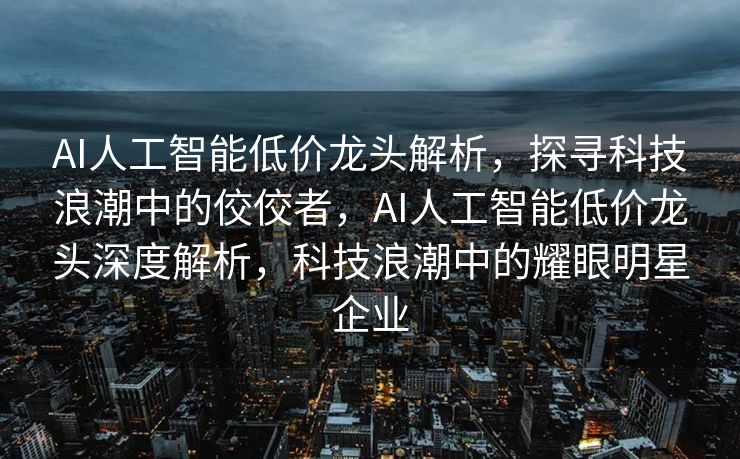 AI人工智能低价龙头解析，探寻科技浪潮中的佼佼者，AI人工智能低价龙头深度解析，科技浪潮中的耀眼明星企业