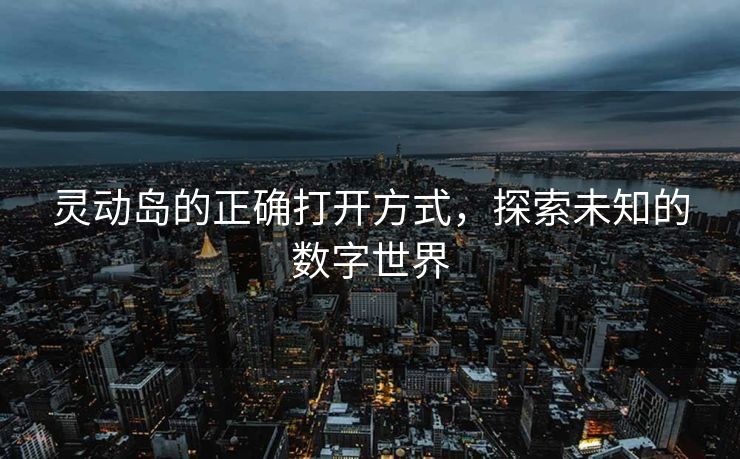 灵动岛的正确打开方式，探索未知的数字世界