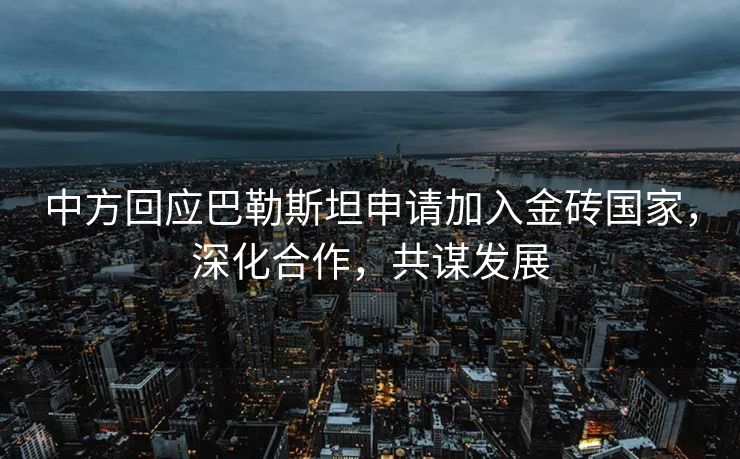 中方回应巴勒斯坦申请加入金砖国家，深化合作，共谋发展