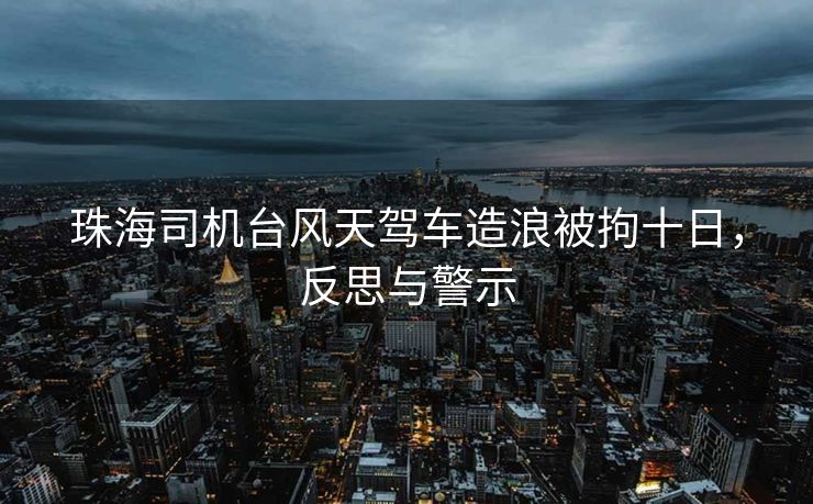 珠海司机台风天驾车造浪被拘十日，反思与警示