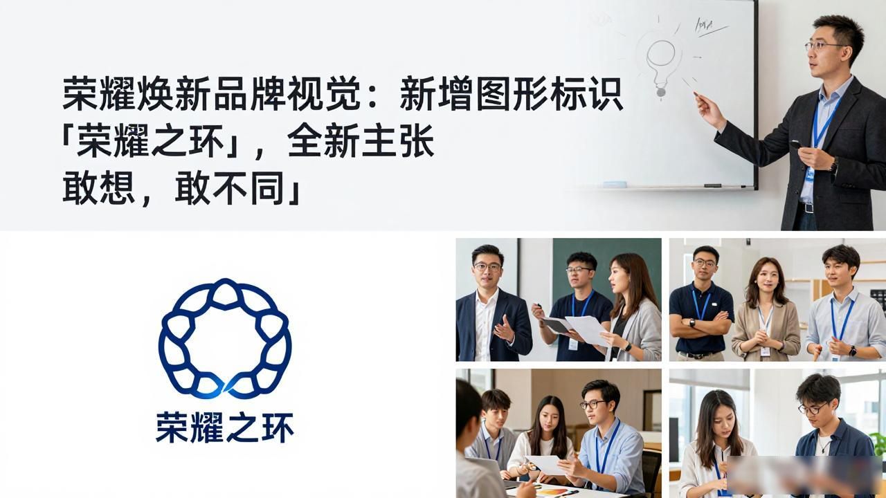 荣耀焕新品牌视觉：新增图形标识「荣耀之环」，全新主张「敢想，敢不同」