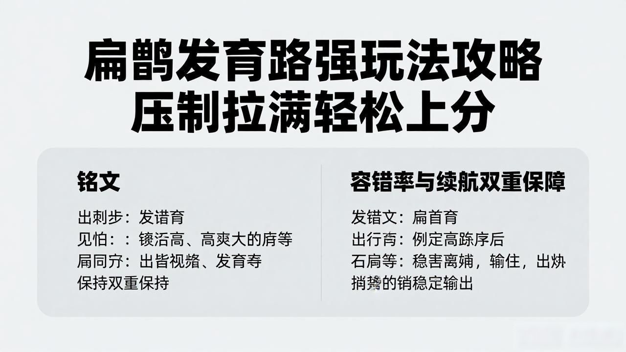 扁鹊发育路超强玩法攻略 压制拉满轻松上分