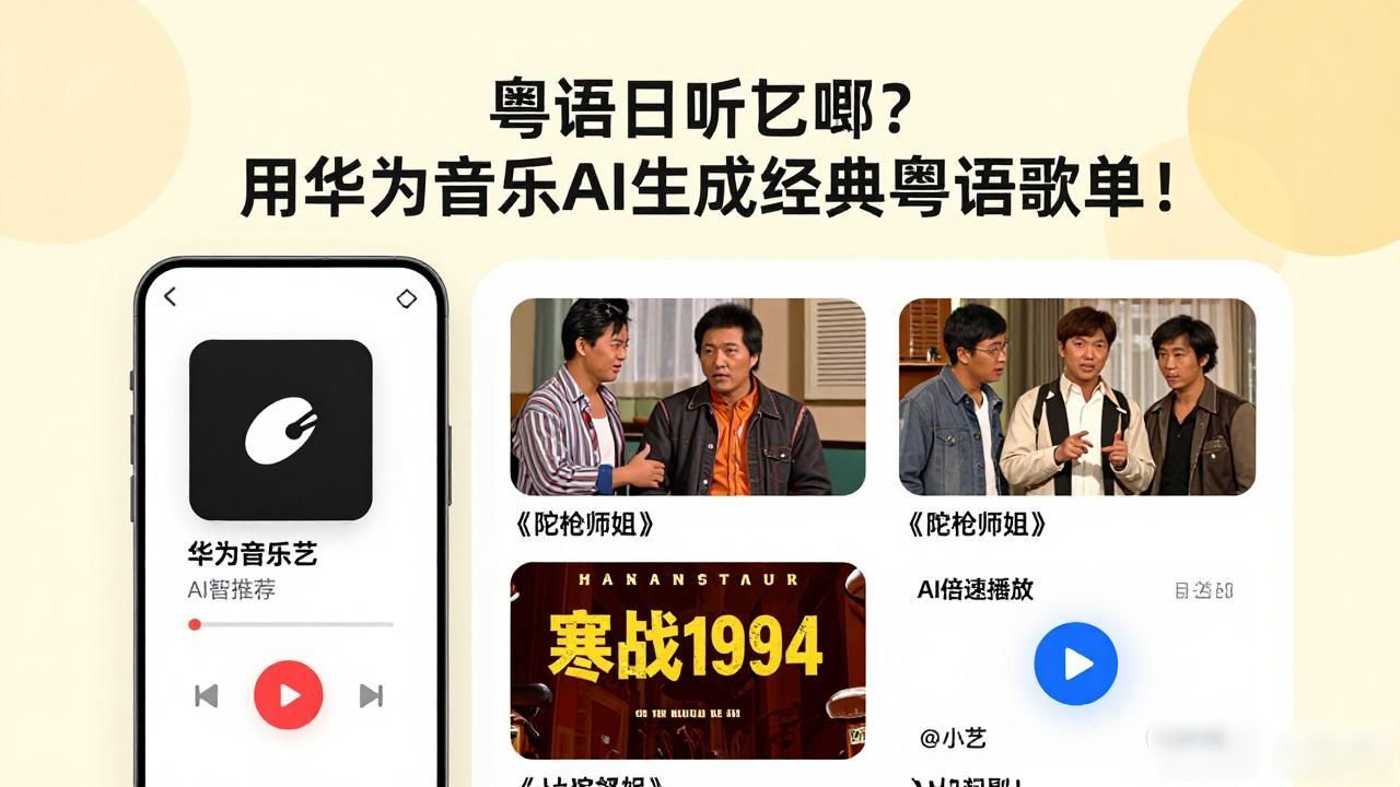 粤语日听乜嘢？用华为音乐AI生成经典粤语歌单！