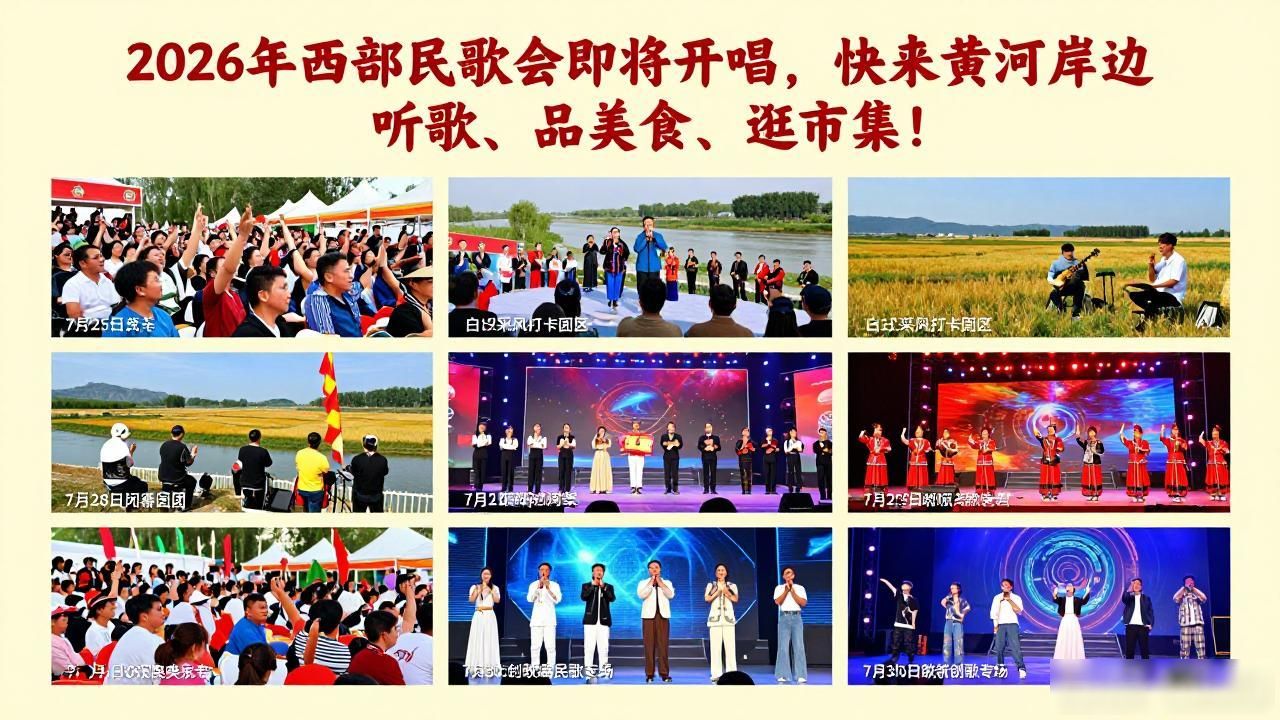 2026年西部民歌会即将开唱，快来黄河岸边 听歌、品美食、逛市集！
