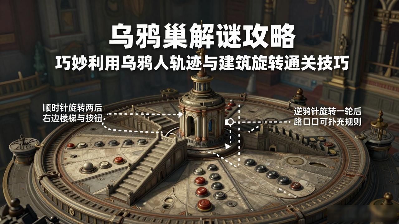 乌鸦巢解谜攻略 巧妙利用乌鸦人轨迹与建筑旋转通关技巧