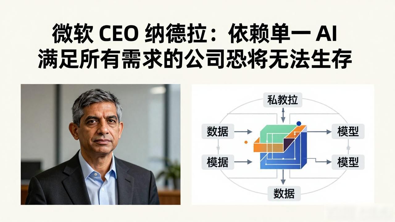 微软 CEO 纳德拉：依赖单一 AI 满足所有需求的公司恐将无法生存__微软 CEO 纳德拉：依赖单一 AI 满足所有需求的公司恐将无法生存