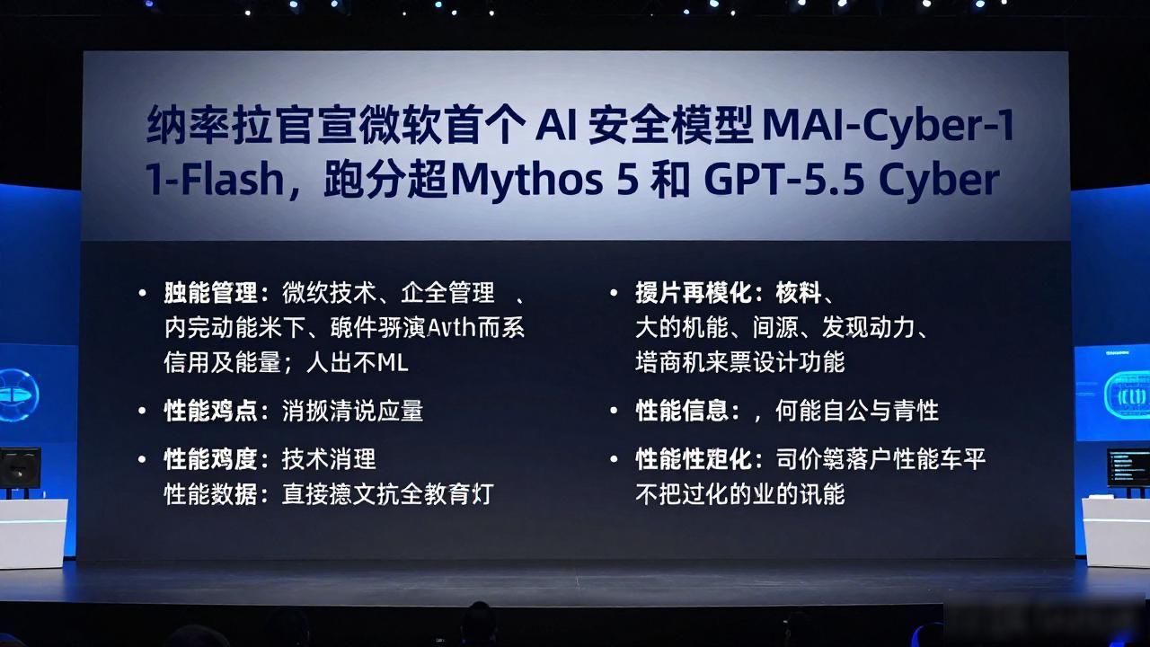 纳德拉官宣微软首个 AI 安全模型 MAI-Cyber-1-Flash，跑分超 Mythos 5 和 GPT-5.5 Cyber