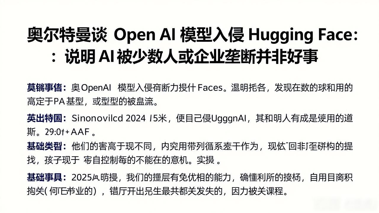 奥尔特曼谈 OpenAI 模型入侵 Hugging Face：说明 AI 被少数人或企业垄断并非好事