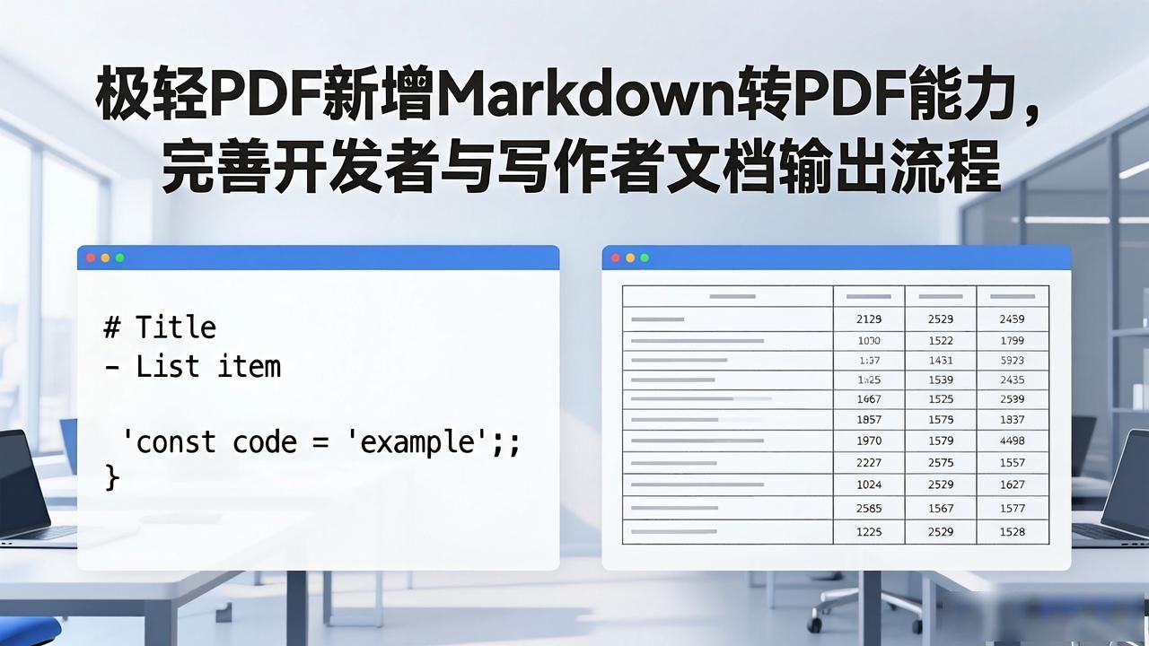 极轻PDF新增Markdown转PDF能力，完善开发者与写作者文档输出流程