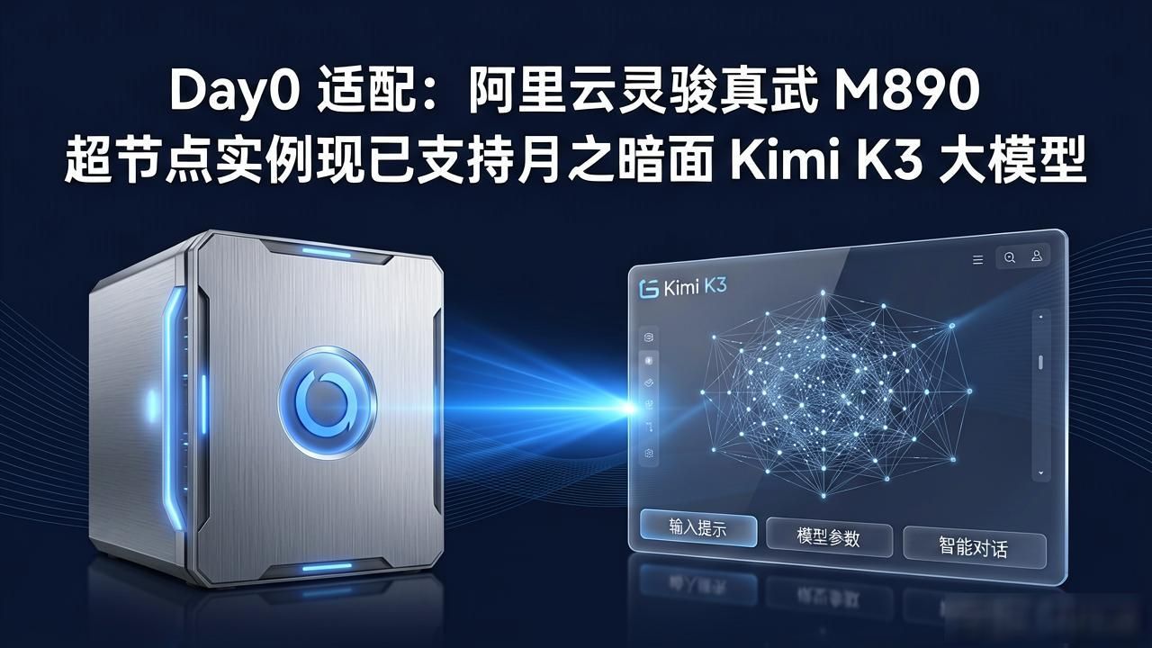 Day0 适配：阿里云灵骏真武 M890 超节点实例现已支持月之暗面 Kimi K3 大模型__Day0 适配：阿里云灵骏真武 M890 超节点实例现已支持月之暗面 Kimi K3 大模型