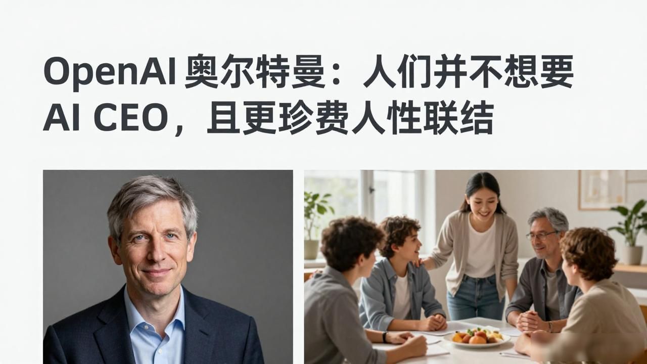 OpenAI 奥尔特曼：人们并不想要 AI CEO，且更珍视人性联结