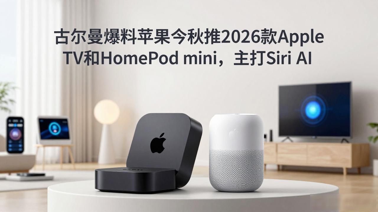 古尔曼爆料苹果今秋推 2026 款 Apple TV 和 HomePod mini，主打 Siri AI