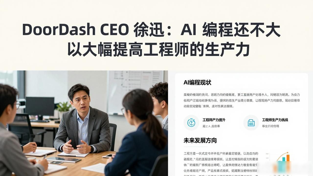 DoorDash CEO 徐迅：AI 编程还不足以大幅提高工程师的生产力