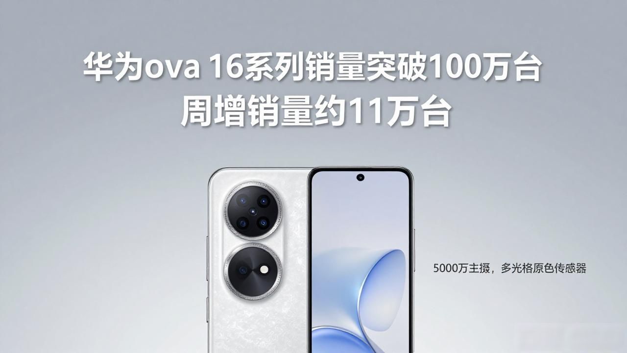 华为nova 16系列销量突破100万台 周增销量约11万台