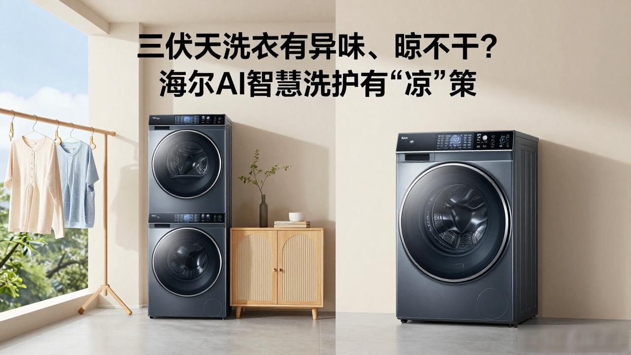 三伏天洗衣有异味、晾不干？海尔AI智慧洗护有“凉”策