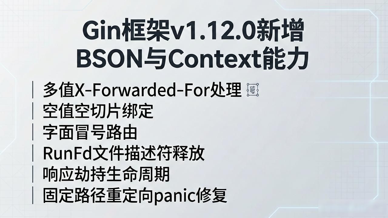 Gin框架v1.12.0新增BSON与Context能力