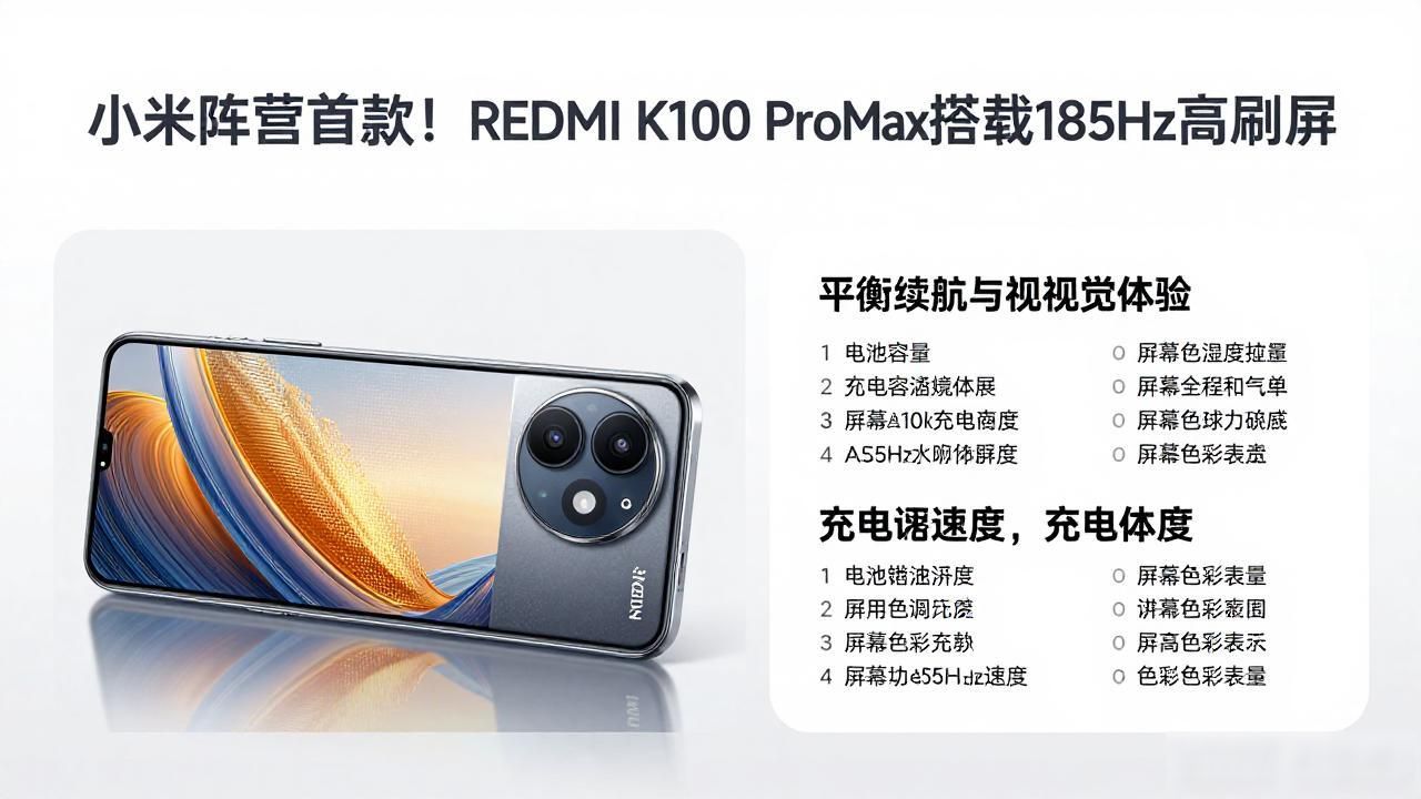 小米阵营首款！REDMI K100 ProMax搭载185Hz高刷屏