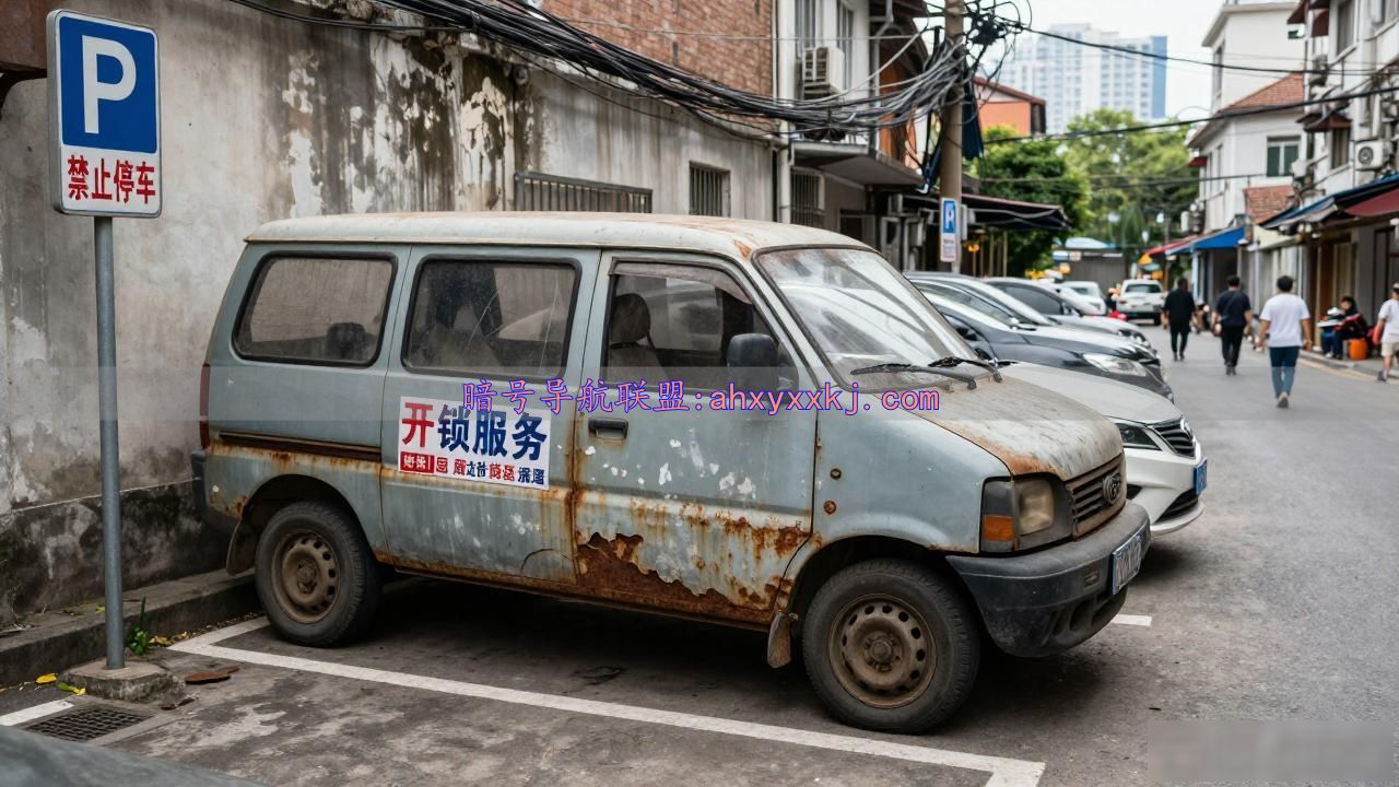 僵尸广告面包车霸占车位10年，开锁广告成街霸