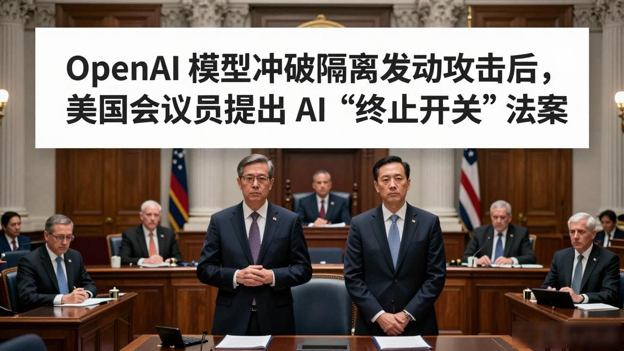 OpenAI 模型冲破隔离发动攻击后，美国会议员提出 AI“终止开关”法案__OpenAI 模型冲破隔离发动攻击后，美国会议员提出 AI“终止开关”法案