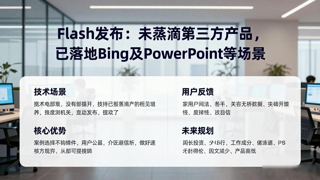 Flash发布：未蒸馏第三方产品，已落地Bing及PowerPoint等场景