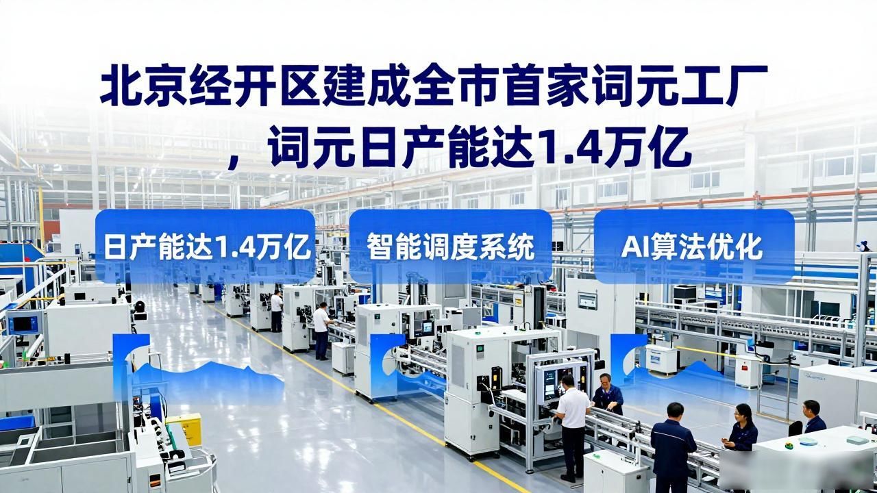 北京经开区建成全市首家词元工厂，词元日产能达 1.4 万亿