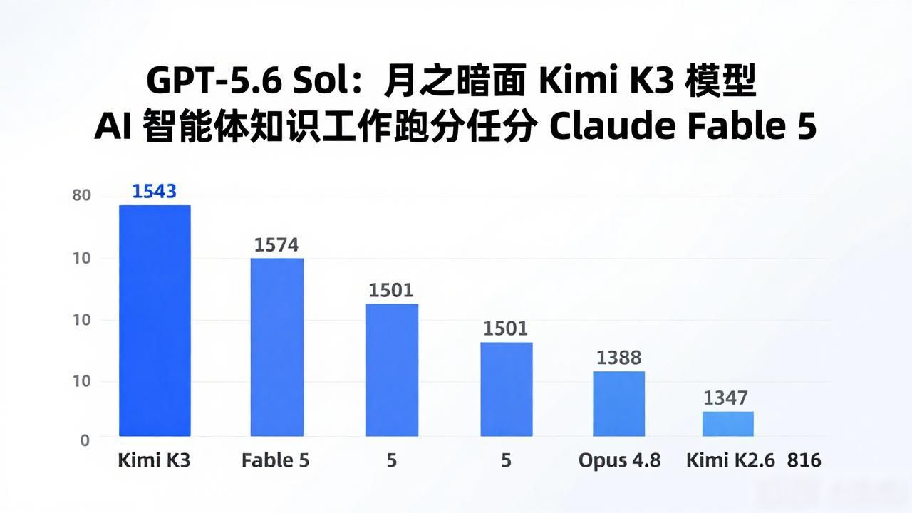 GPT-5.6 Sol：月之暗面 Kimi K3 模型 AI 智能体知识工作跑分仅次于 Claude Fable 5