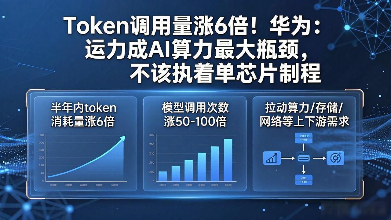 Token 调用量涨 6 倍！华为：运力成 AI 算力最大瓶颈，不该执着单芯片制程