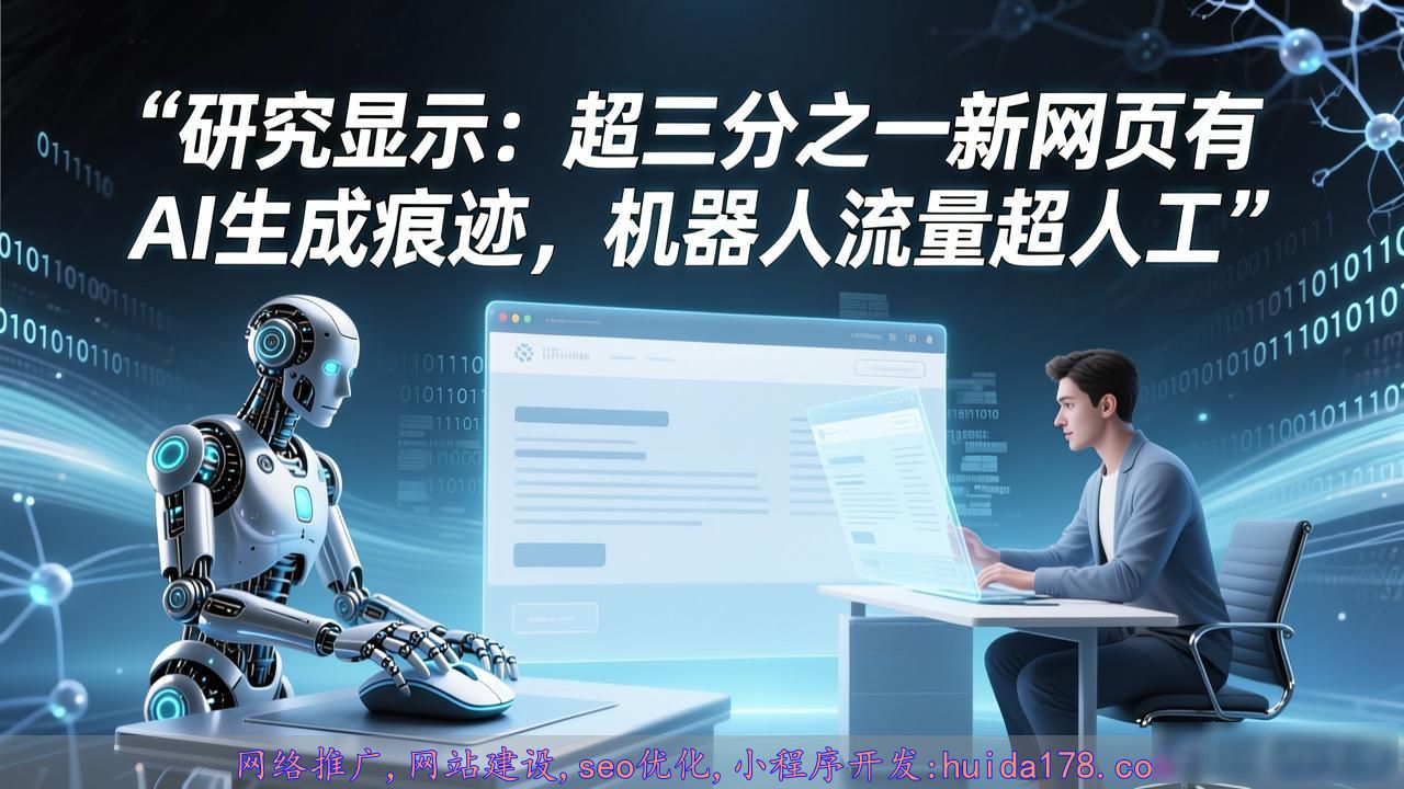 研究显示：超三分之一新网页有AI生成痕迹，机器人流量超人工