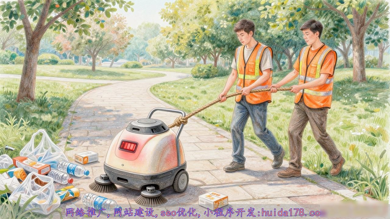 机器人园林场景赛_工作人员花式领走“累瘫”的机器人_人形机器人公园作业