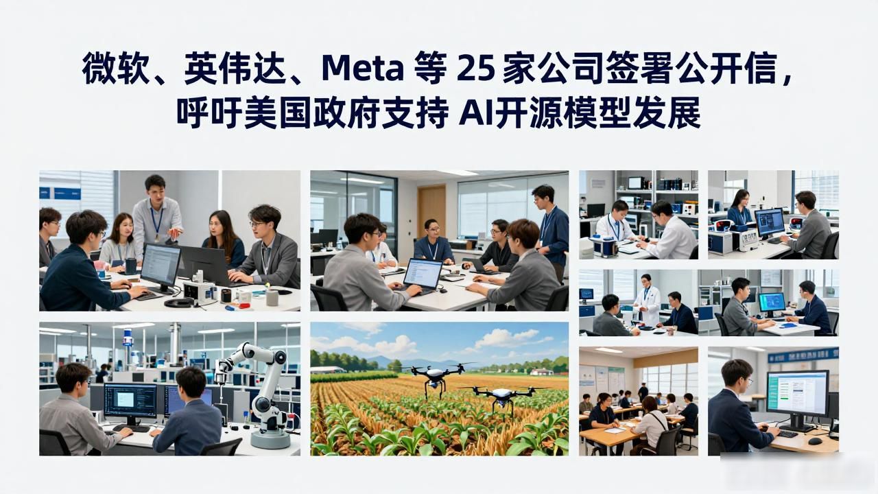 微软、英伟达、Meta 等 25 家公司签署公开信，呼吁美国政府支持 AI 开源模型发展