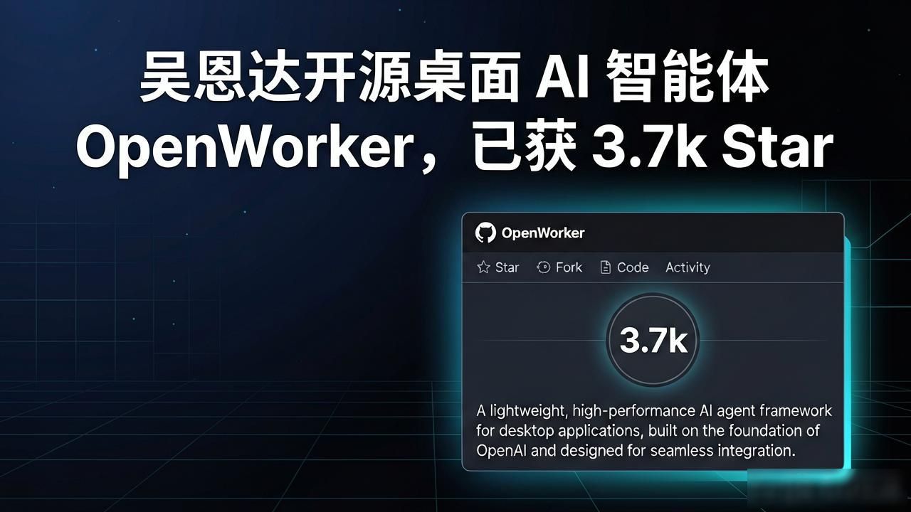 吴恩达开源桌面 AI 智能体 OpenWorker，已获 3.7k Star